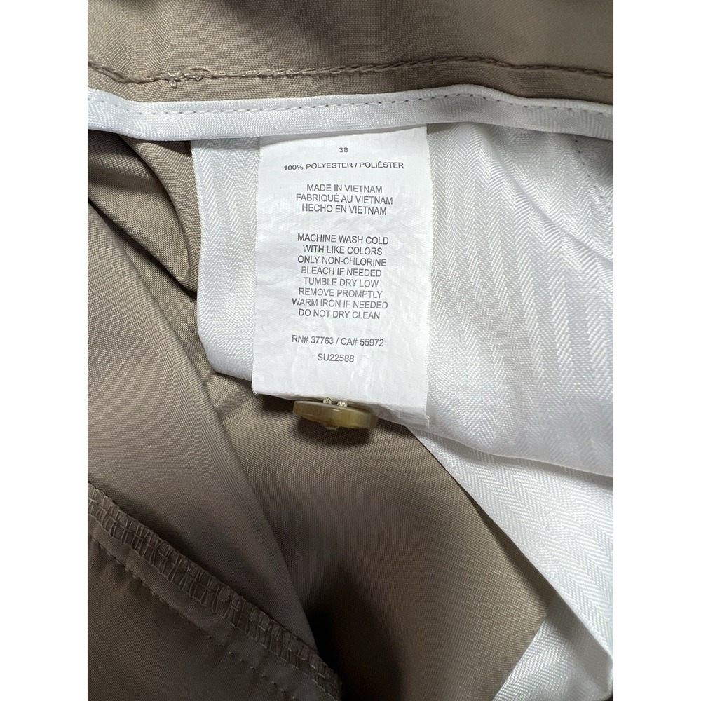 PGA Tour Men's Golf Shorts Size 38 Flat Front Polyester Beige - Picture 6 of 6